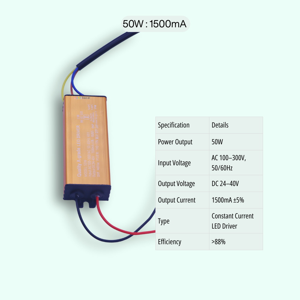 50W MCPCB LED Light Driver Modules