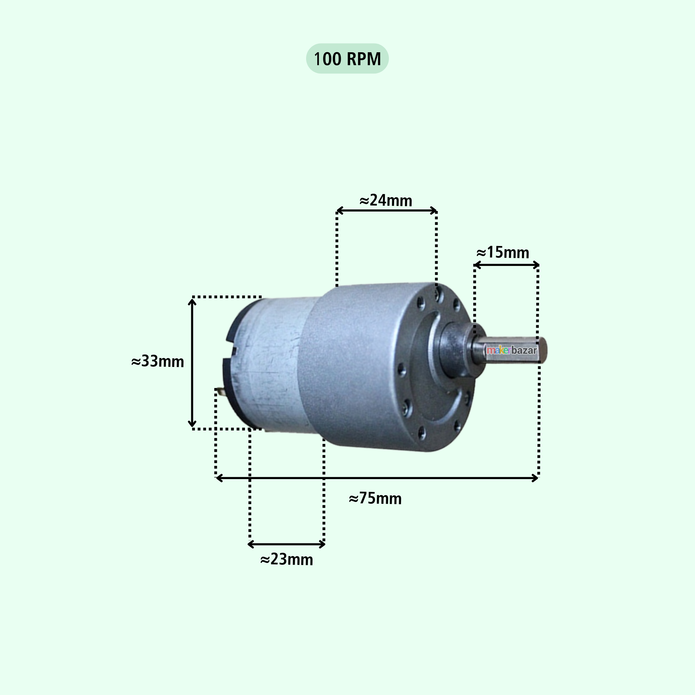JGB37-520 DC 12V Metal Gear Motor with Speed Reduction Gearbox