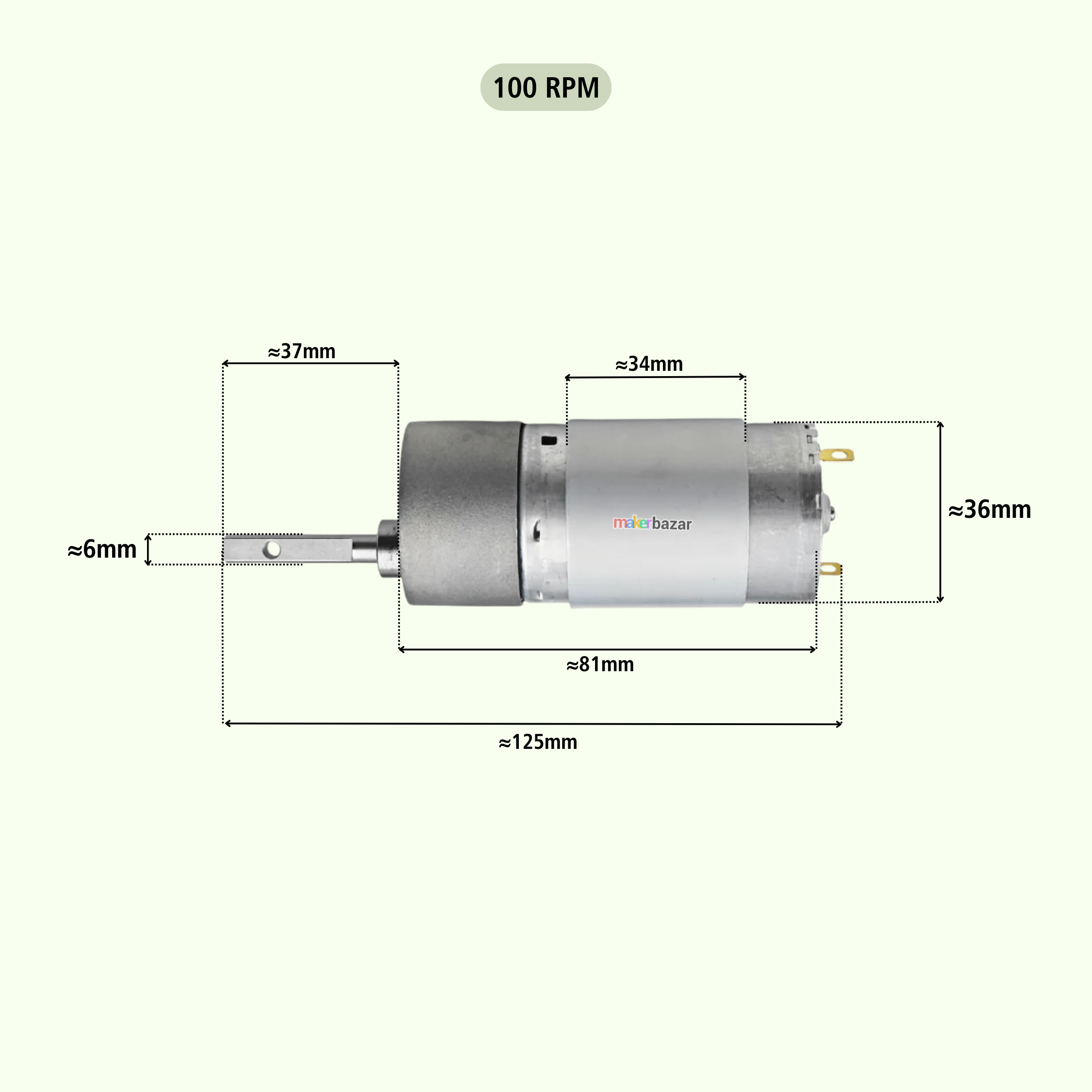 High Torque 555 DC Electric Gear Motor