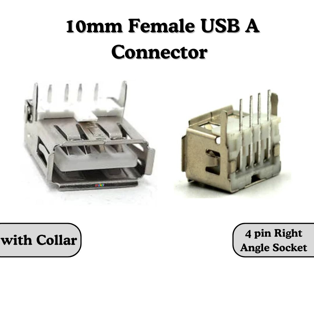 Female USB A Connector 4-Pin Socket (Mount-Type)