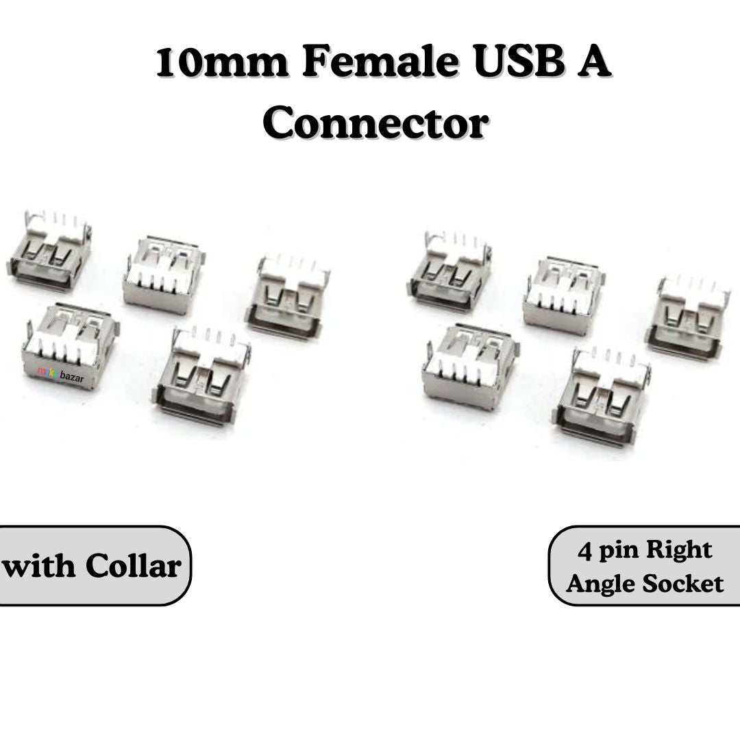 Female USB A Connector 4-Pin Socket (Mount-Type)