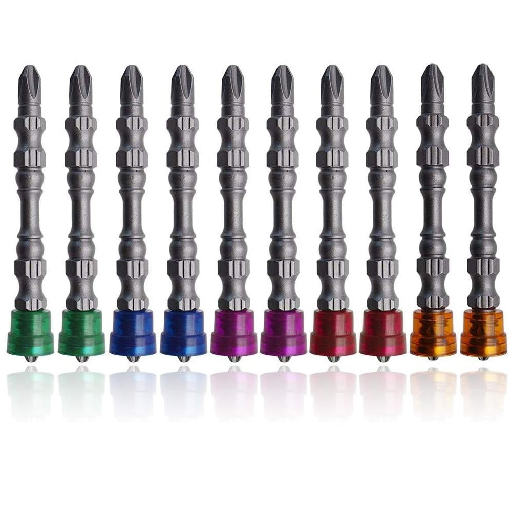 10pcs 65mm PH2 Two Sided Magnetic Screwdriver Bit Set