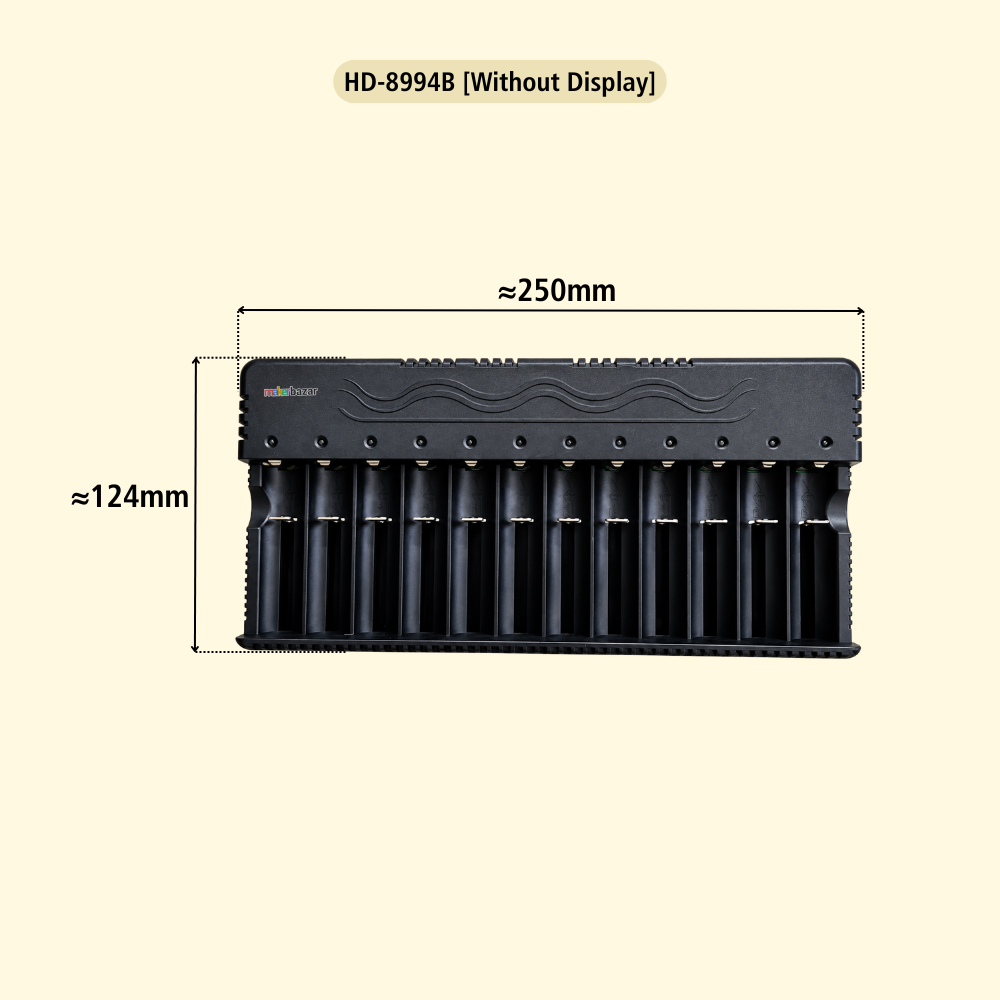 12-Slot Smart Lithium Battery Charger