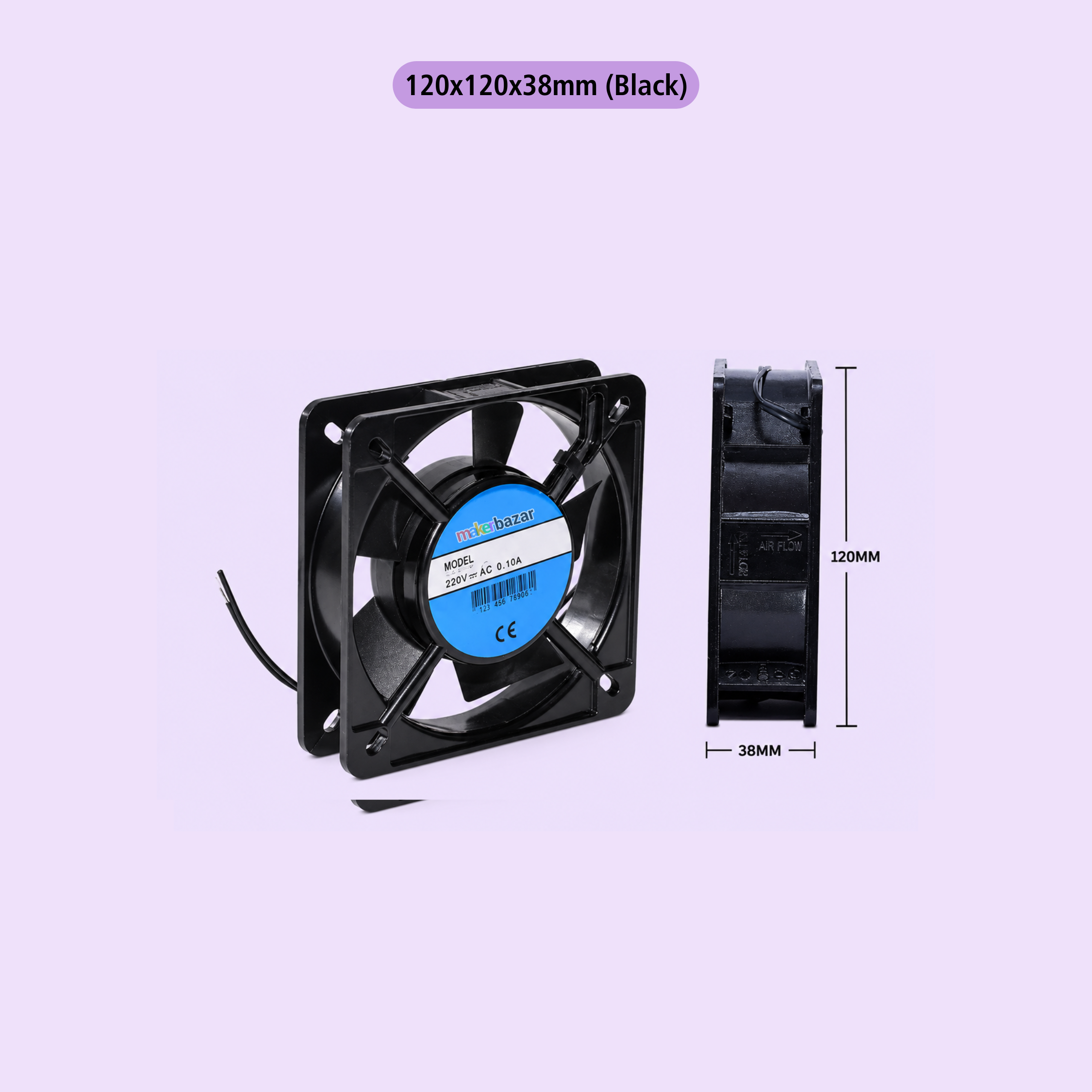 220V AC Cooling Axial Fan with Metal Frame