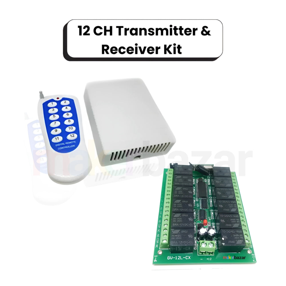 433Mhz 12-Way Learning Wireless Remote Control with Relay Switch Combo