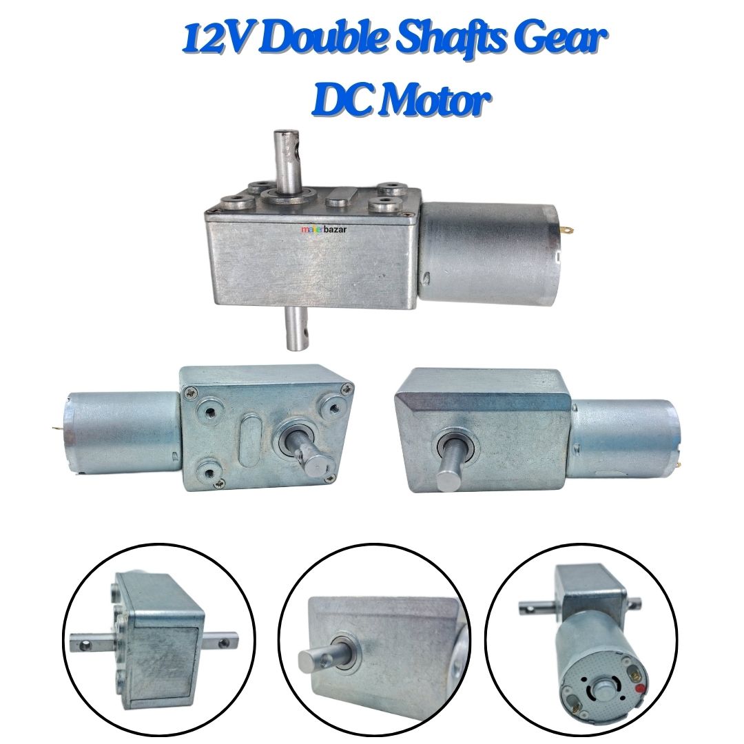 Worm Gear Double Shaft DC Motor Alloy Shell High-Torque