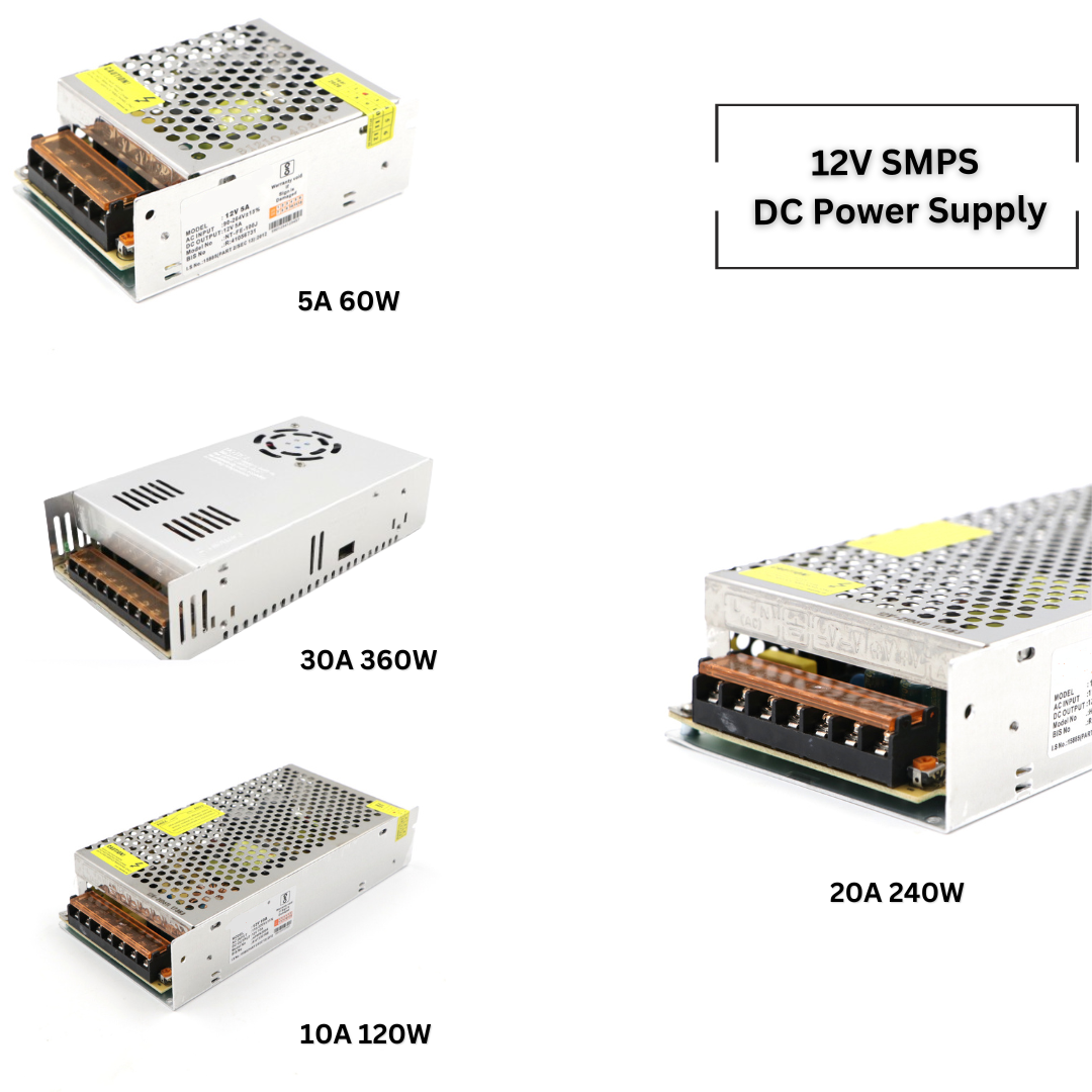 12Volt DC Switch Mode Power Supply (SMPS) Rectangular Metal Casing