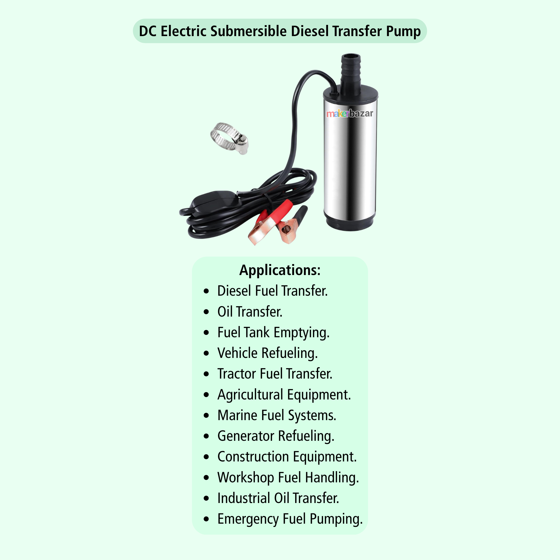 12/24VDC Submersible Diesel & Oil Transfer Pump 12L/min