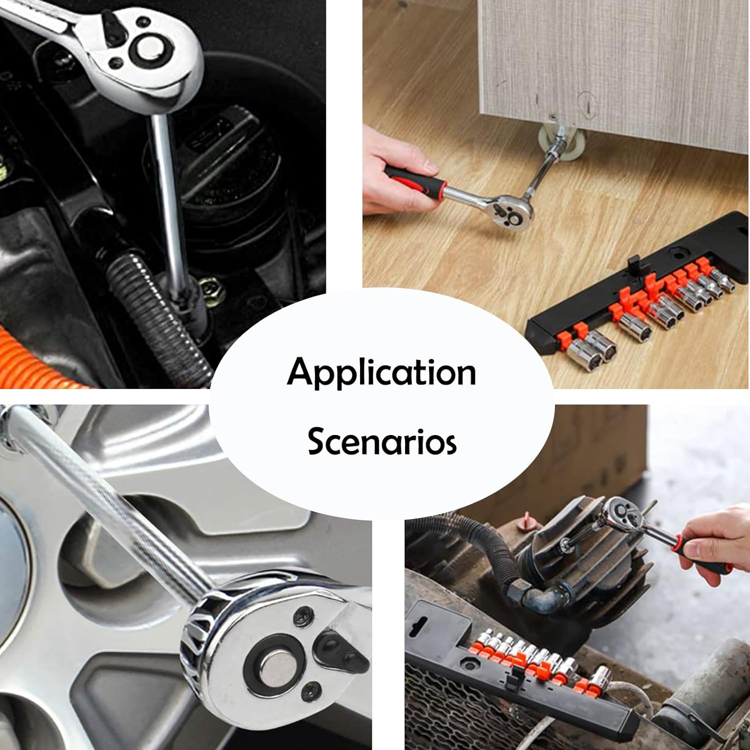 12pcs Socket Wrench Set with 1/4in Drive for Cars/Bike/Cycle