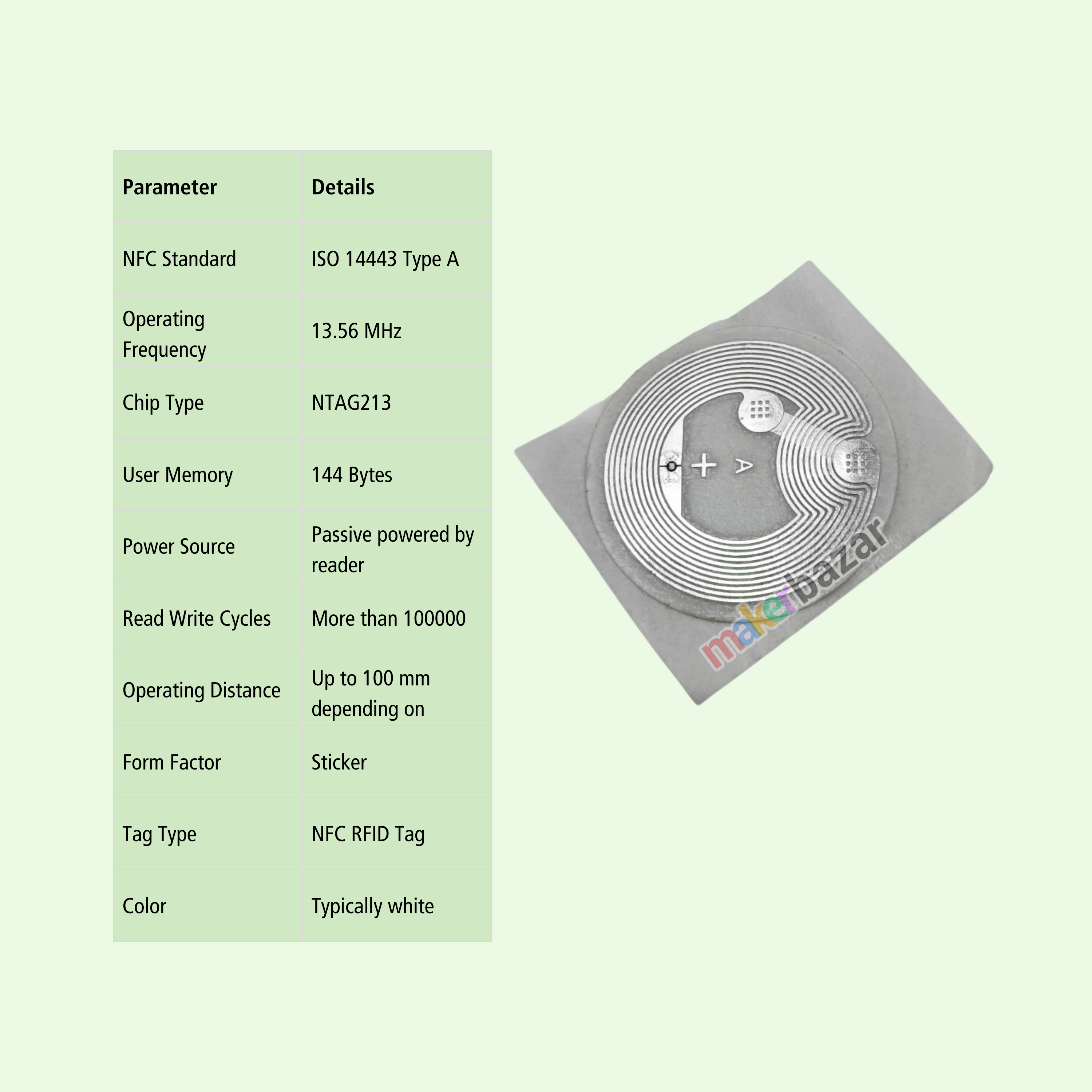 13.56 MHz NTAG213 NFC Sticker Tag 144 Byte