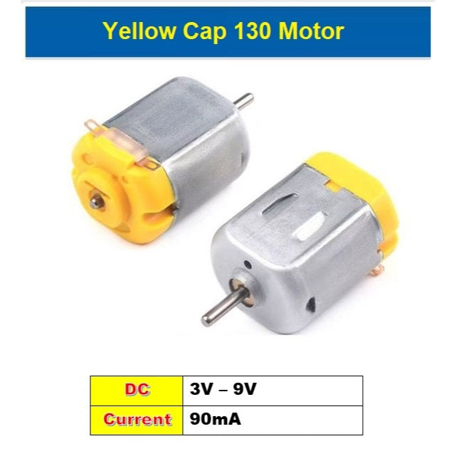 130 Micro DC Toy Motor - Small Single Shaft High RPM 3V-6V DIY (29x20x15mm)
