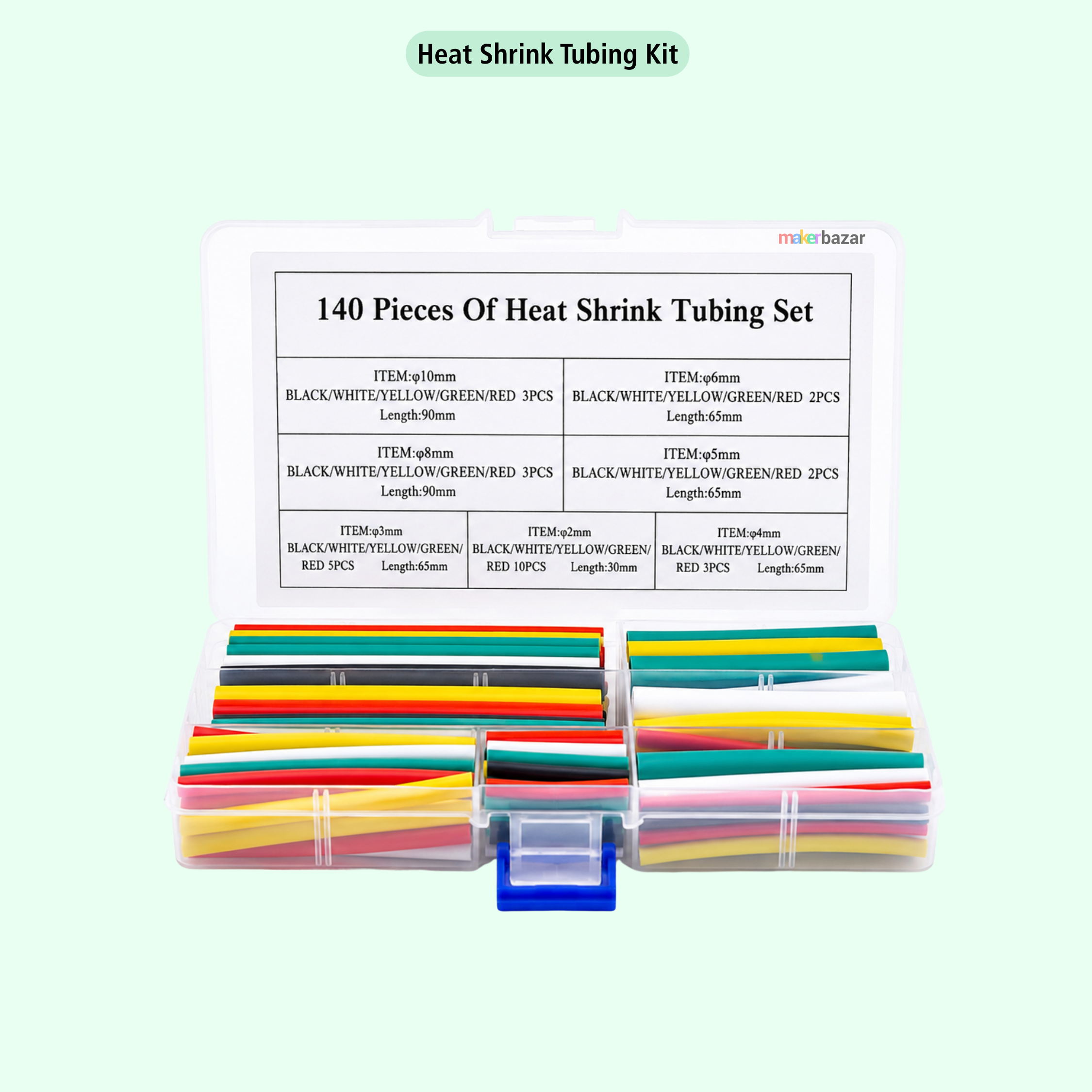 140PCS Multi-Coloured Heat Shrink Tubing Kit