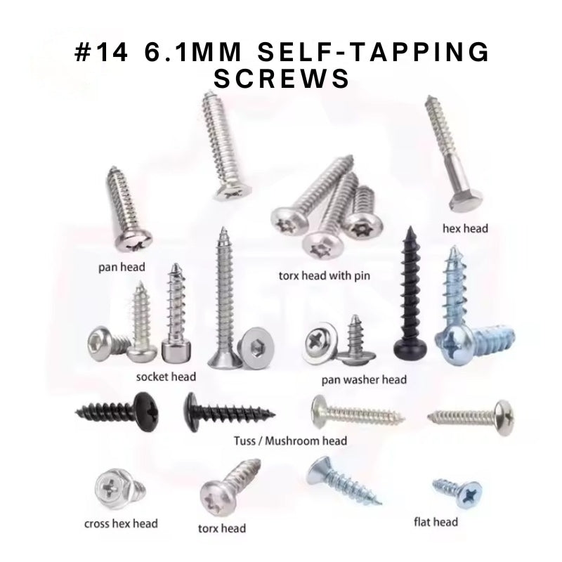 M6.1 #14 Philips-Pan-Head Stainless-Steel Self-Tapping Screws
