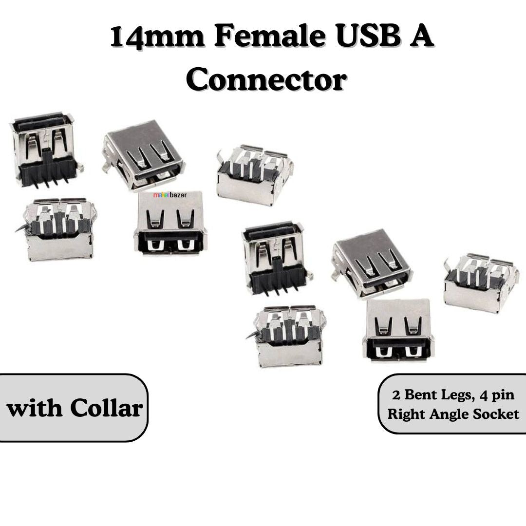 Female USB A Connector 4-Pin Socket (Mount-Type)
