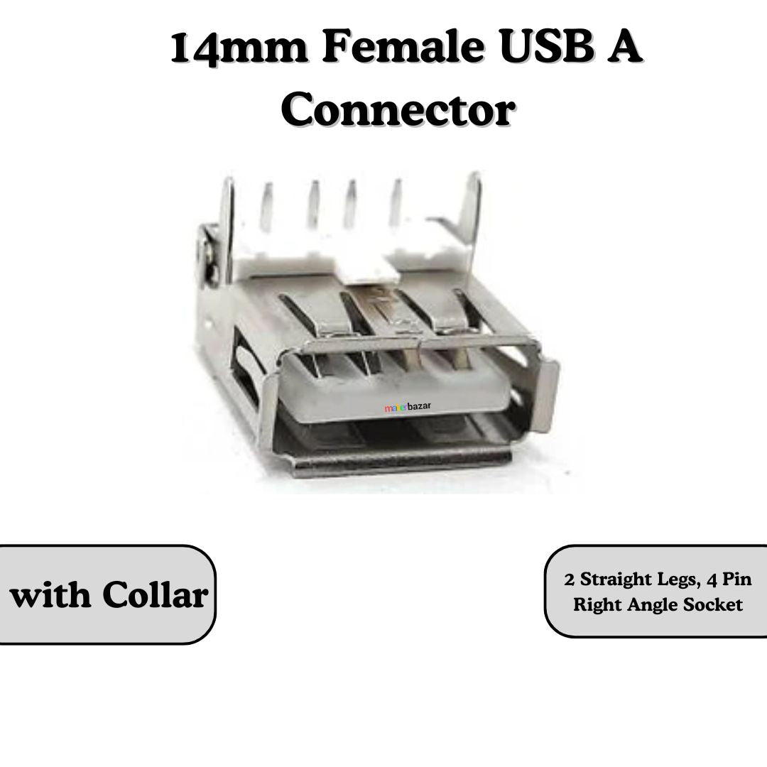 Female USB A Connector 4-Pin Socket (Mount-Type)