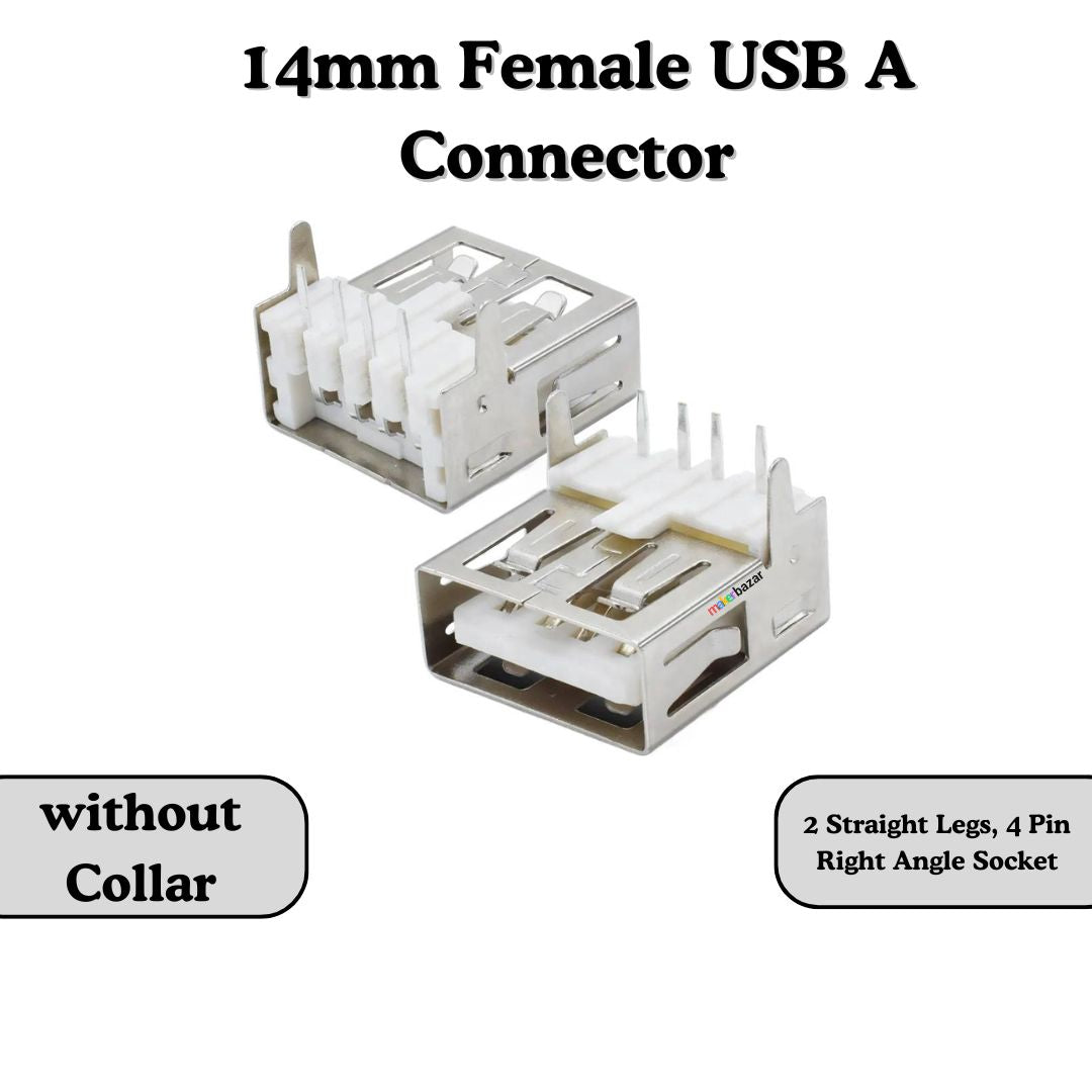 Female USB A Connector 4-Pin Socket (Mount-Type)