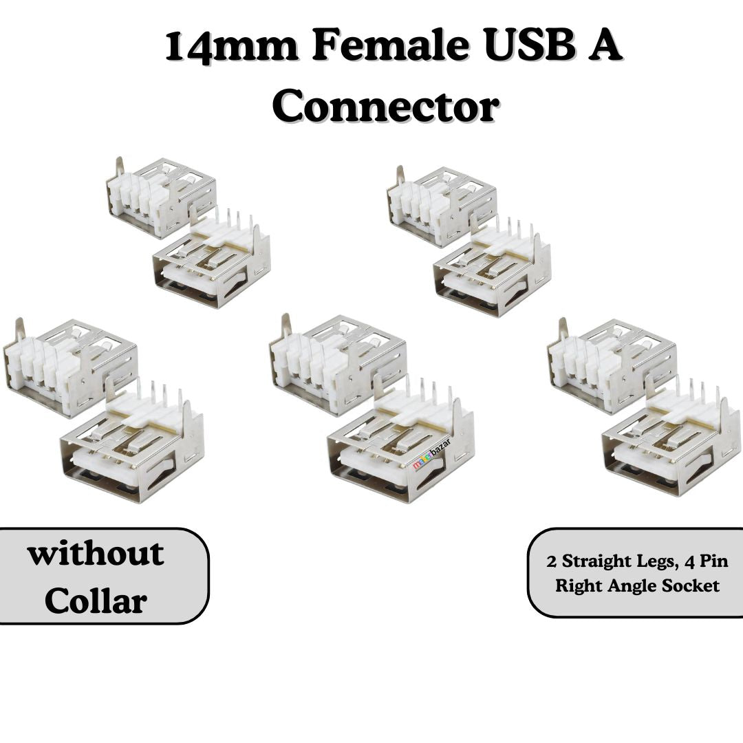Female USB A Connector 4-Pin Socket (Mount-Type)