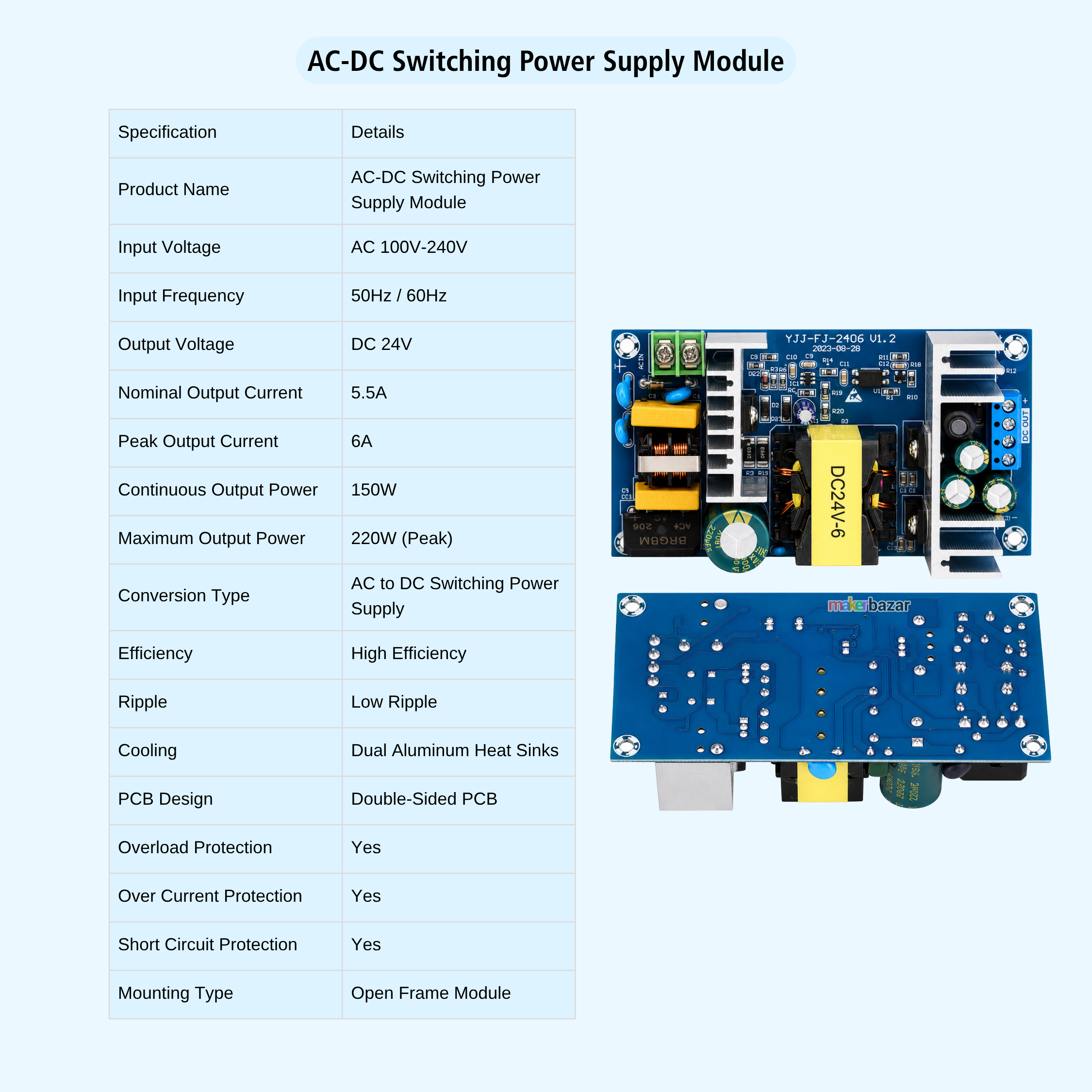 100V-240V to 24Volt AC-DC Switching Power Supply Module