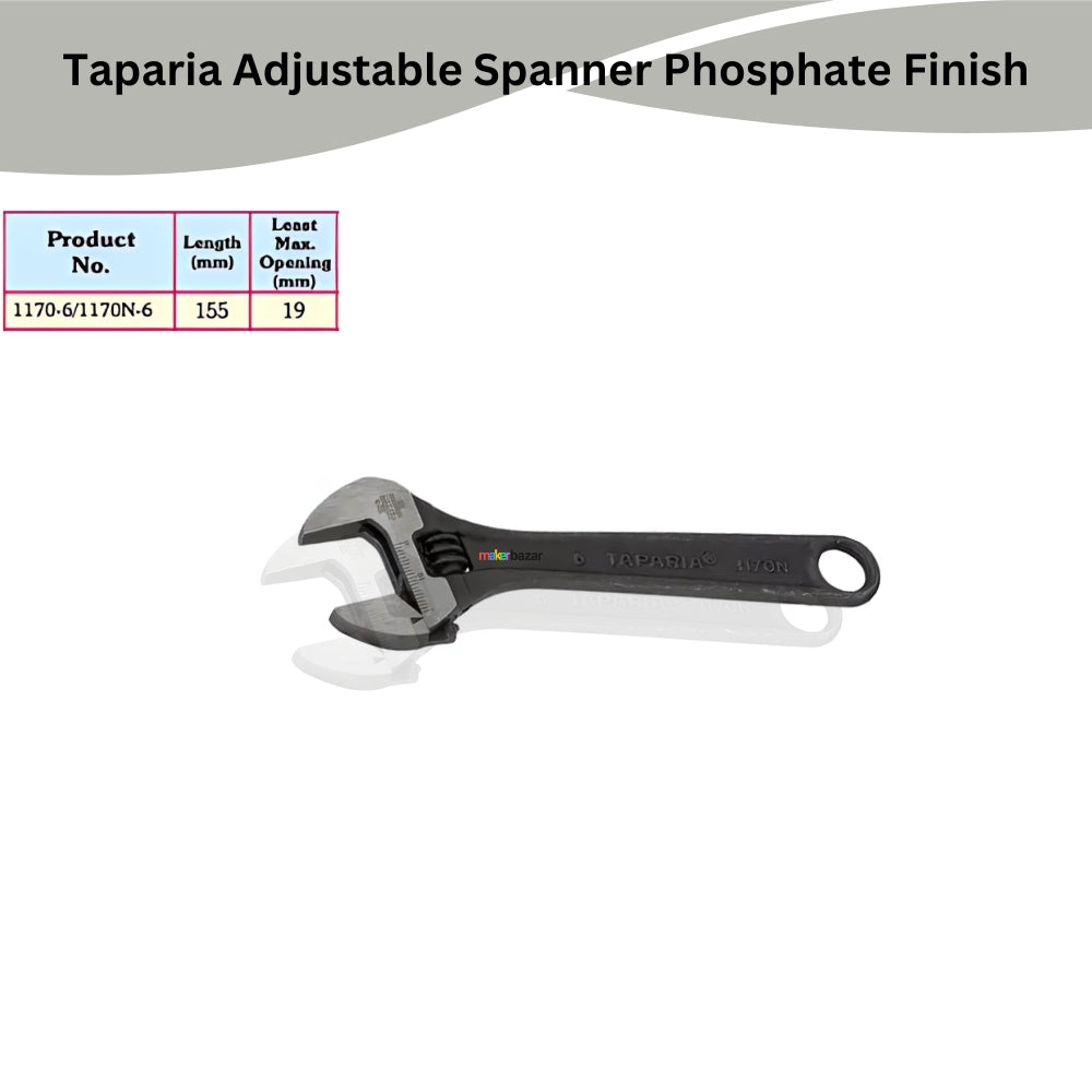 Taparia Adjustable Spanner Set Phosphate Finish (Printed Bag)