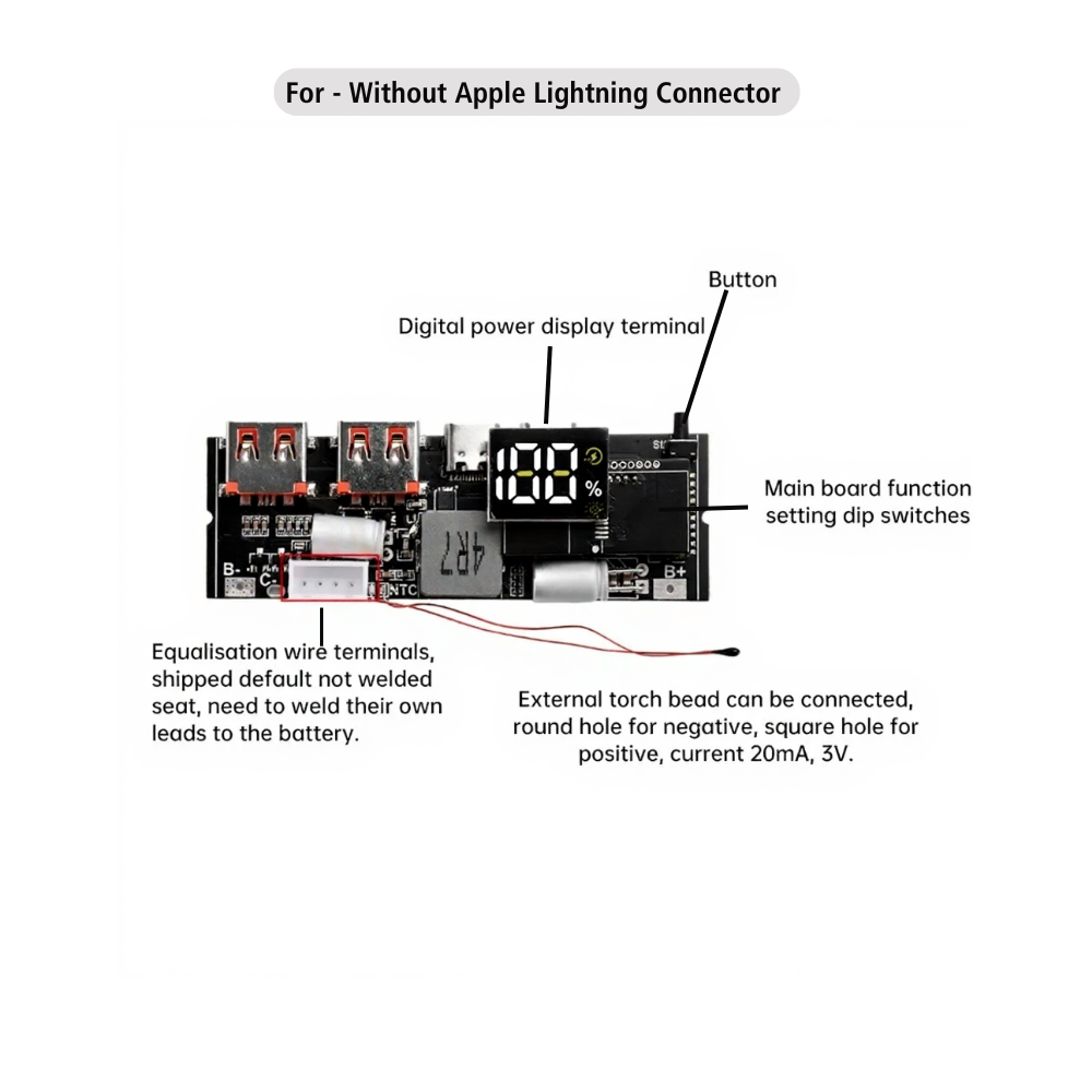 3S/4S/5S 65W 100W 4/6 Port Two Way Fast Charging Power Bank Module Circuit Board
