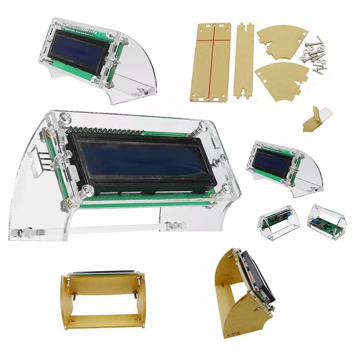 16×2 Acrylic Holder Case Stand for LCD1602 Module