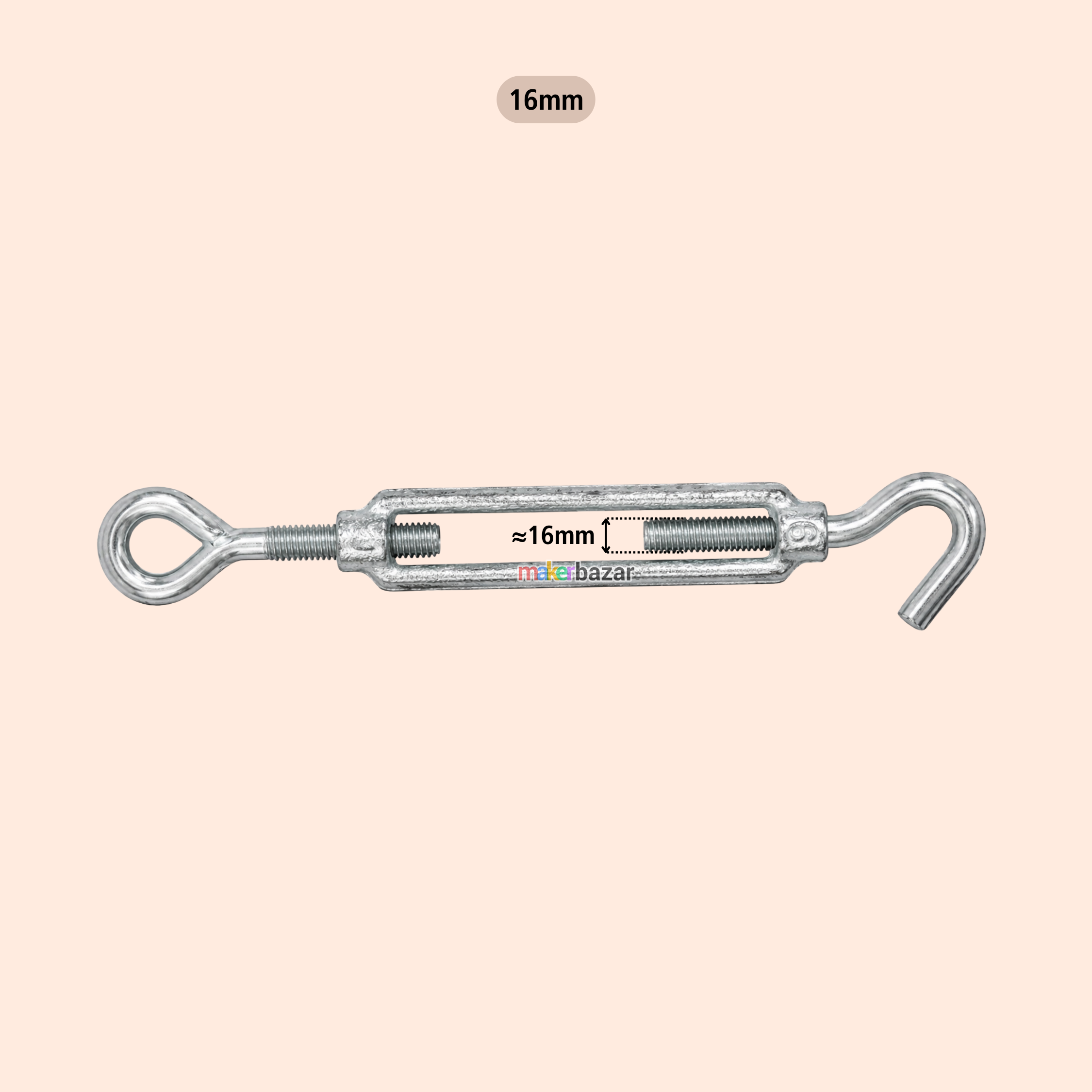 GI Hook & Eye Turnbuckle Hook Wire Rope Tensioner