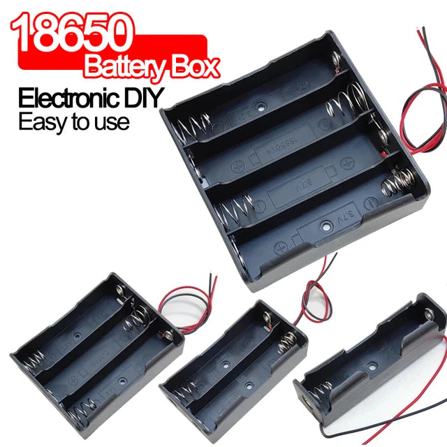 18650 Battery In-Series Lithium Cell Holder Open Case with Wire