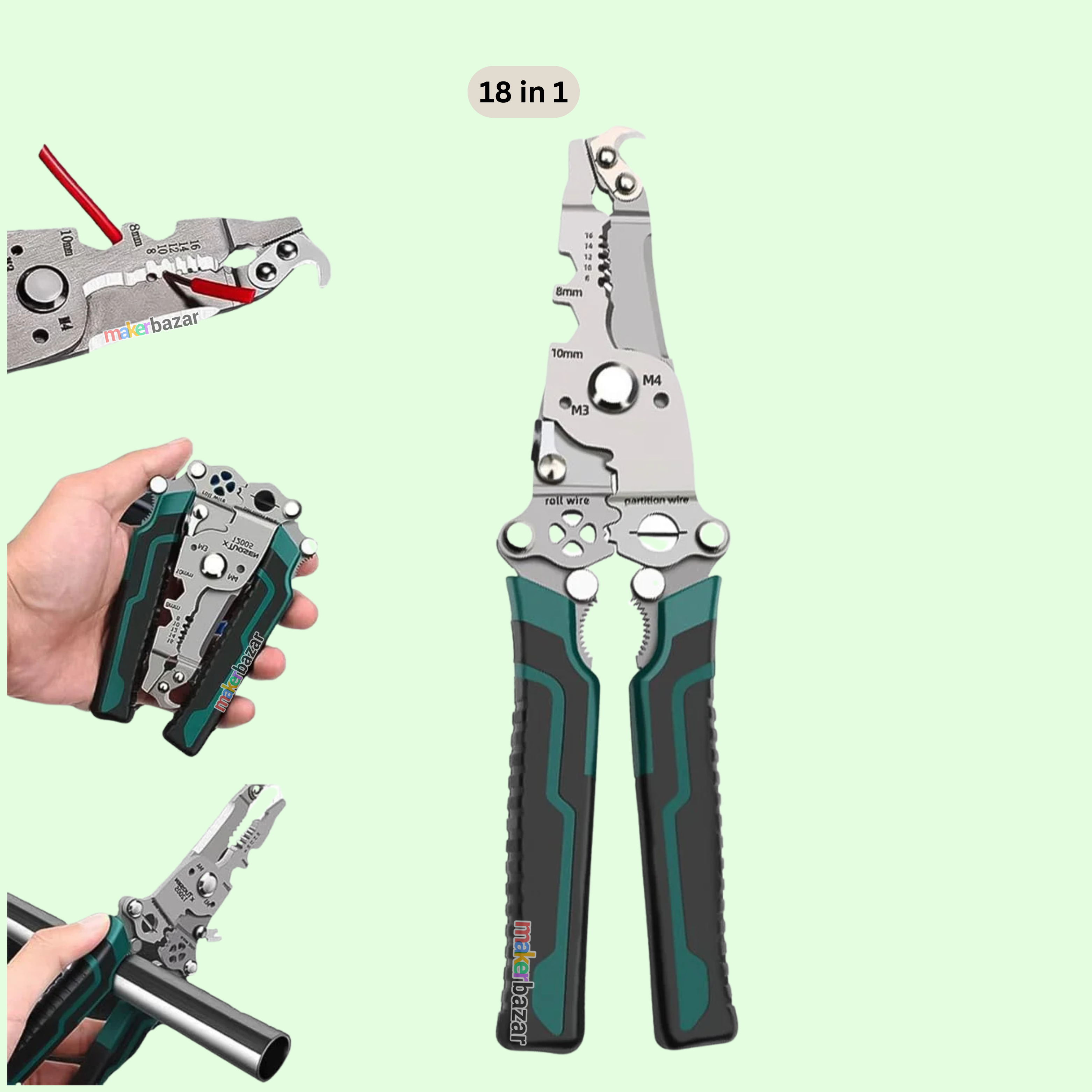 Foldable Multifunctional Wire Stripper Crimper Cable Cutter Pliers