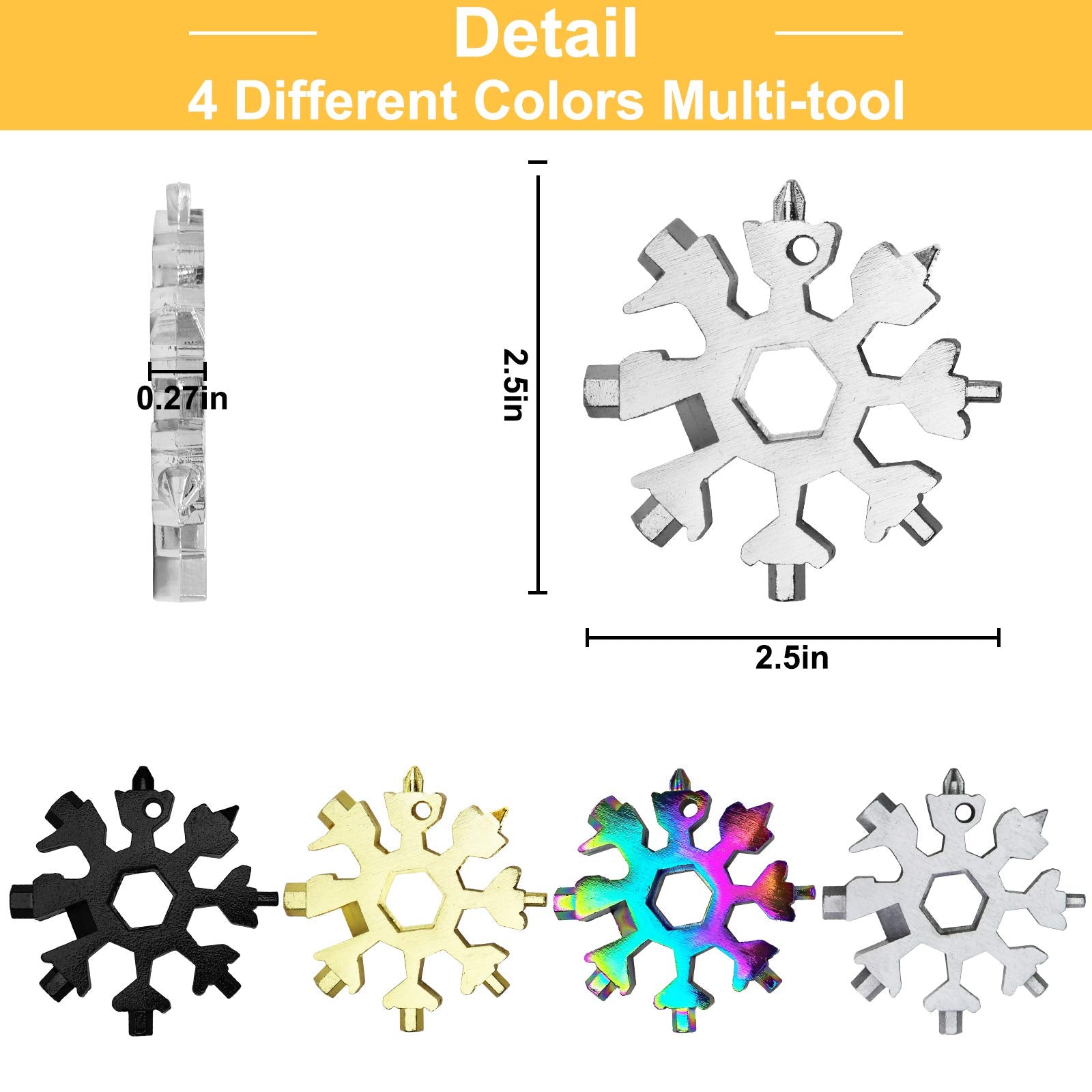 Makerbazar 18 in 1 Snowflake Portable Spanner Multi-Tool Hex Wrench