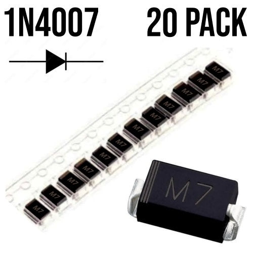 M7 - 1N4007 SMD 1A 1000V Diode SMA DO-214AC Package