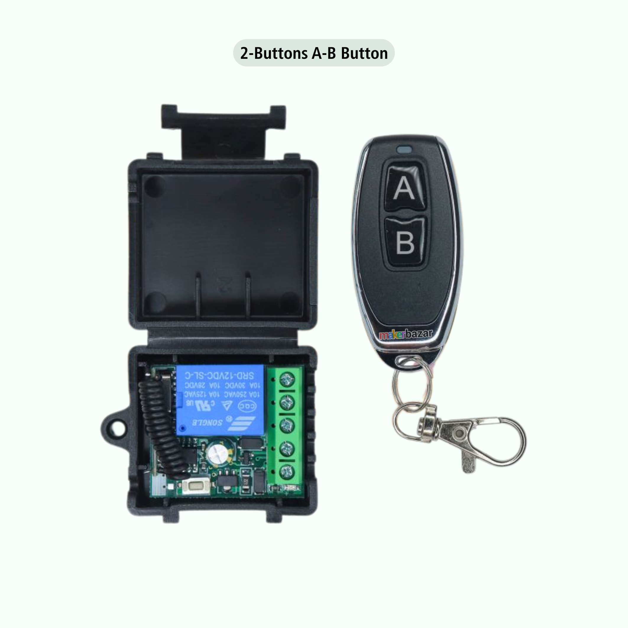 433MHz 12-Volt 1-Relay Wireless RF Control Switch with Remote Transmitter