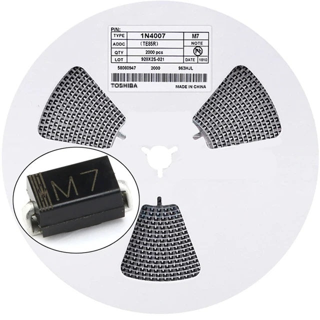 M7 - 1N4007 SMD 1A 1000V Diode SMA DO-214AC Package