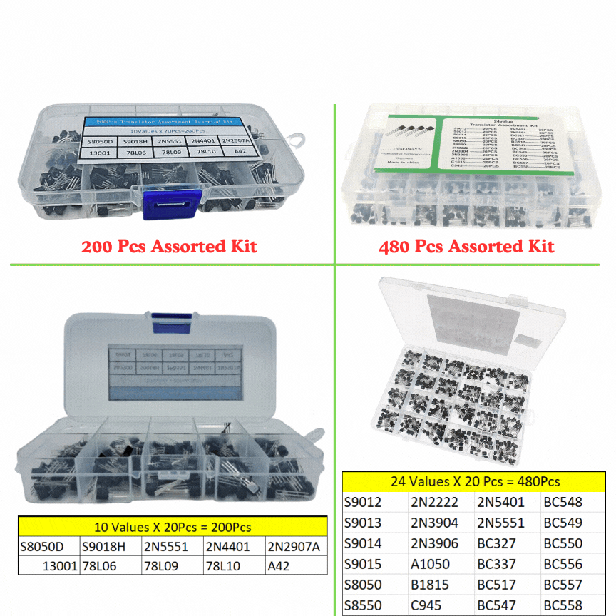 General Purpose PNP NPN Transistors Assortment Kit