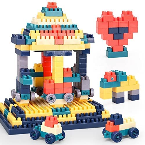 200 Piece Building Blocks for Kids with Wheel Blocks Game Toy Set