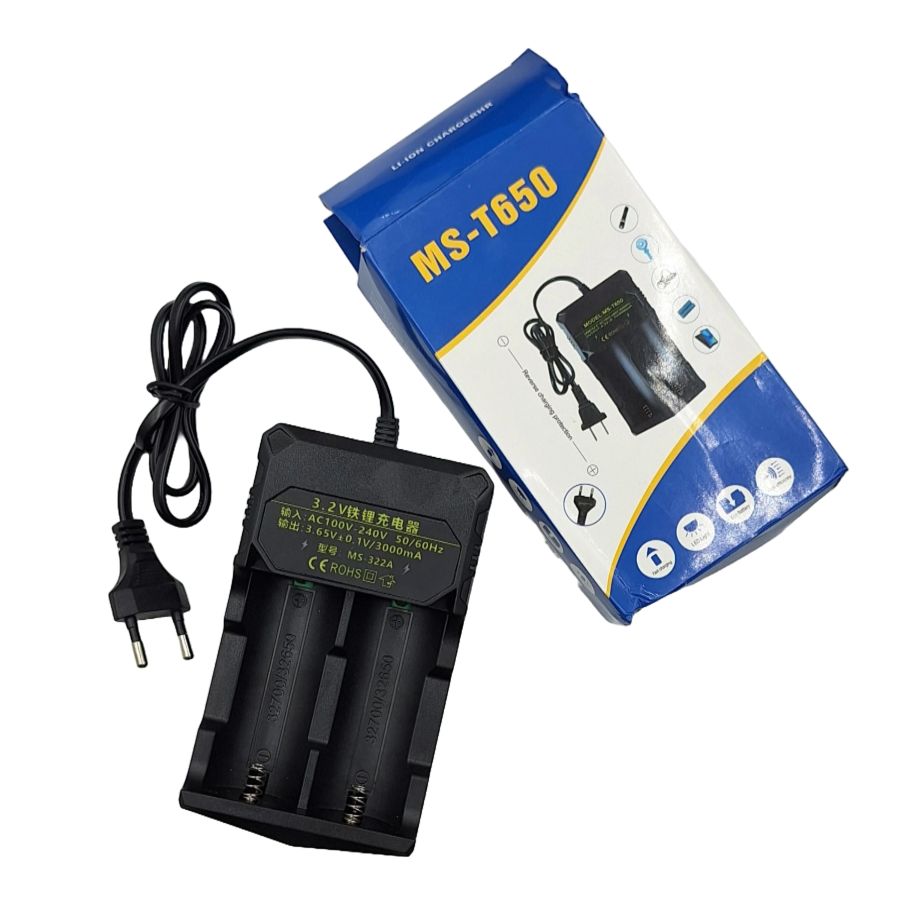 3.65V MS-T650 32700 32650 Li-ion Battery Charger