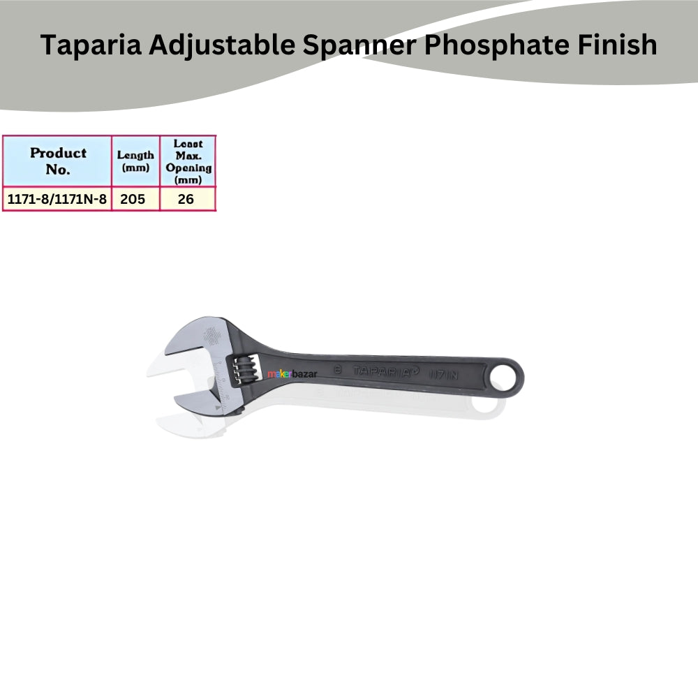 Taparia Adjustable Spanner Set Phosphate Finish (Printed Bag)