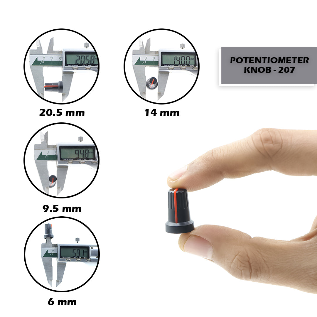 Knob-207 Plastic Potentiometer Knob 6mm With Buffer
