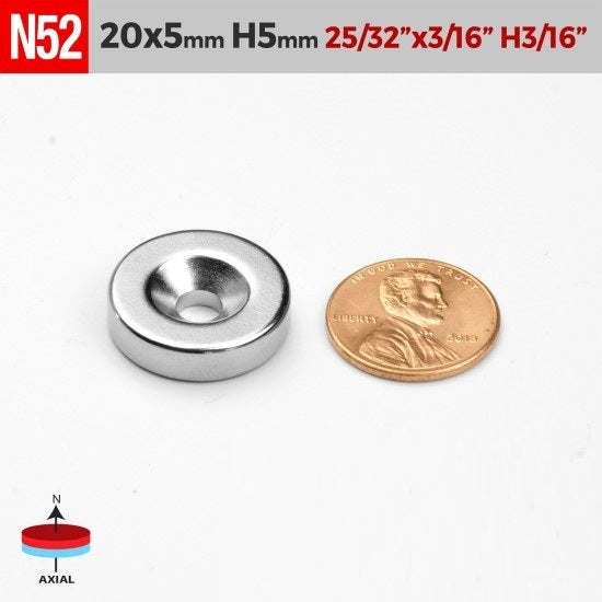 Neodymium Channel Countersunk Ring Magnets