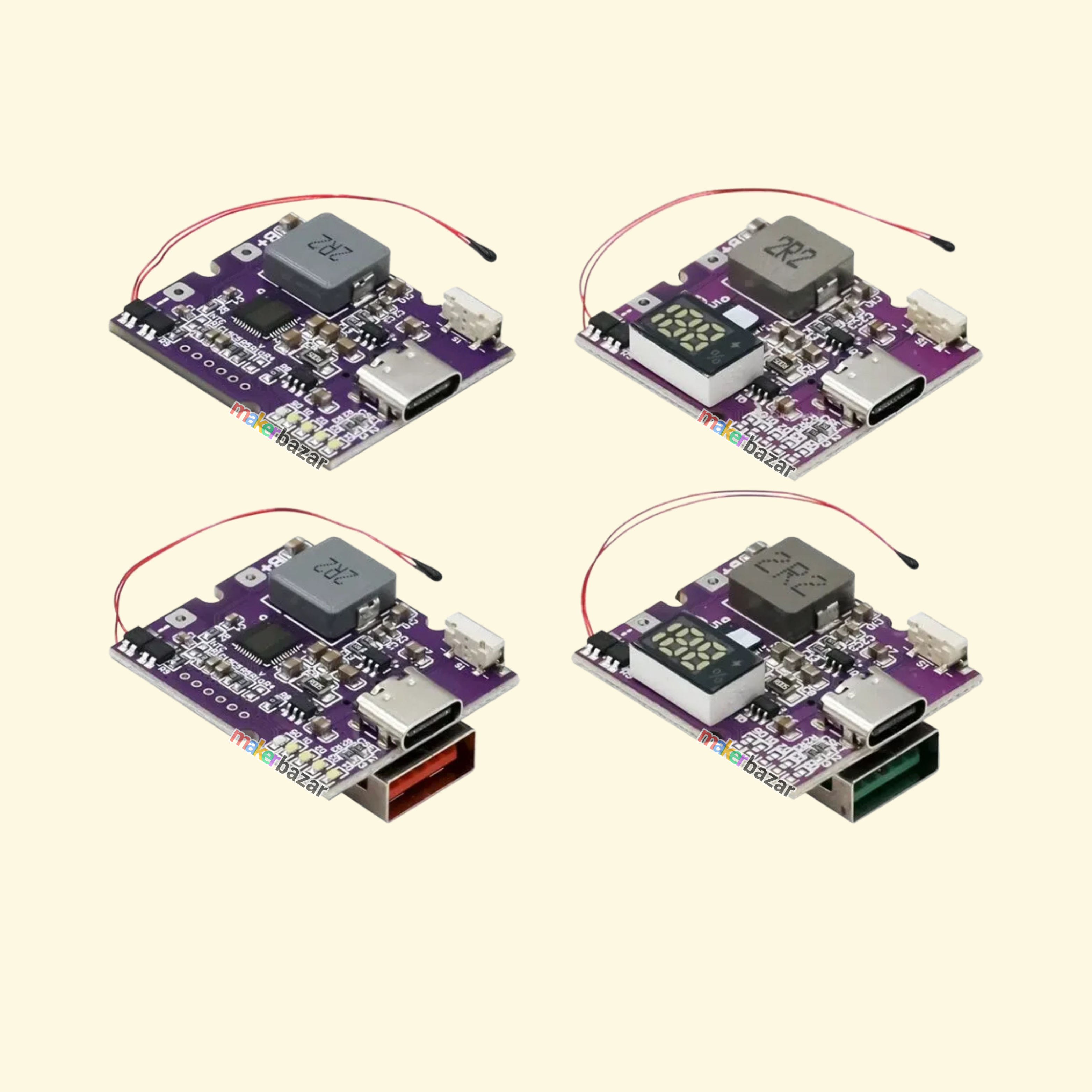 22.5W Bidirectional Fast Charging Power Bank Module With Digital/Light Display