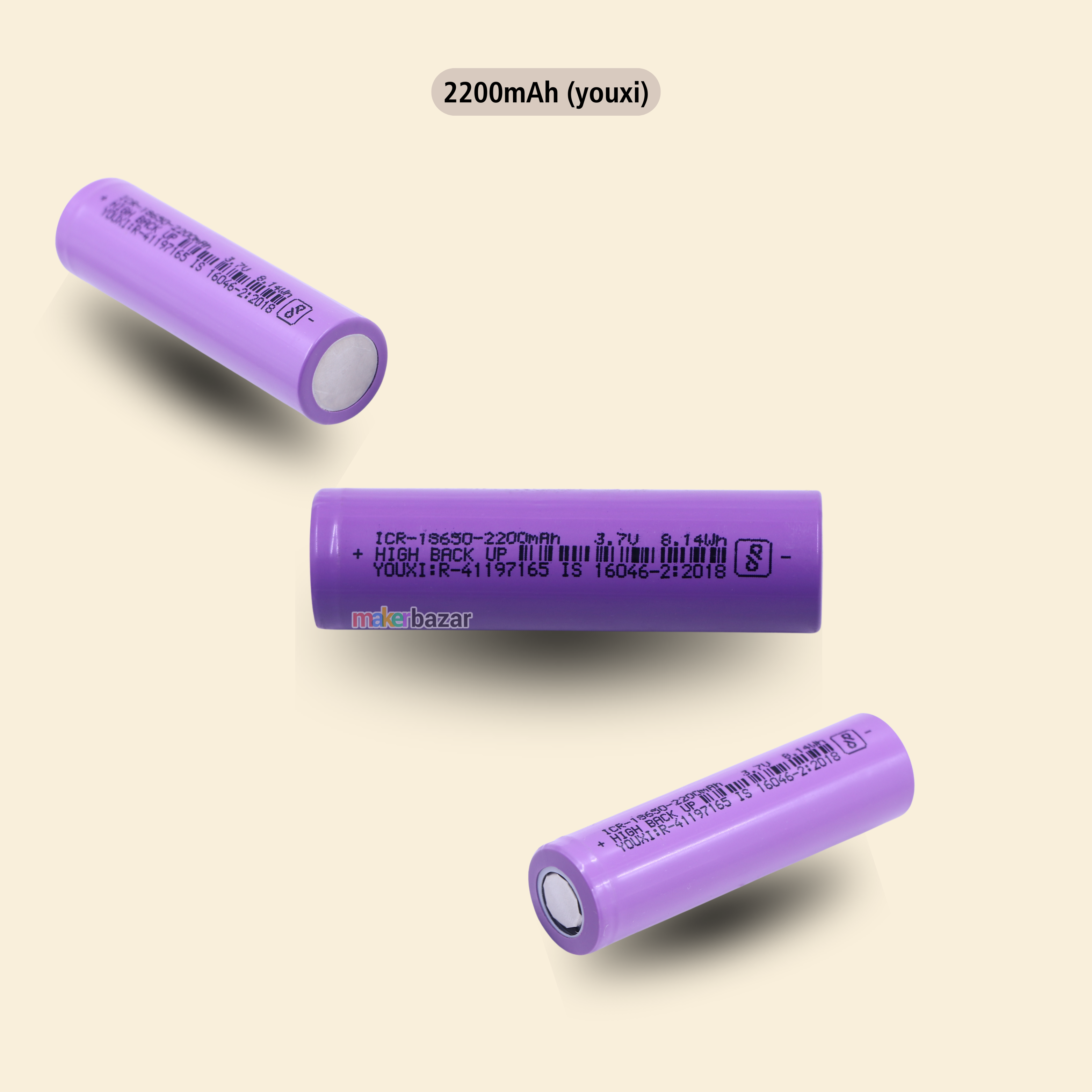 18650 3.7V Lithium-Ion Rechargeable Battery 1C