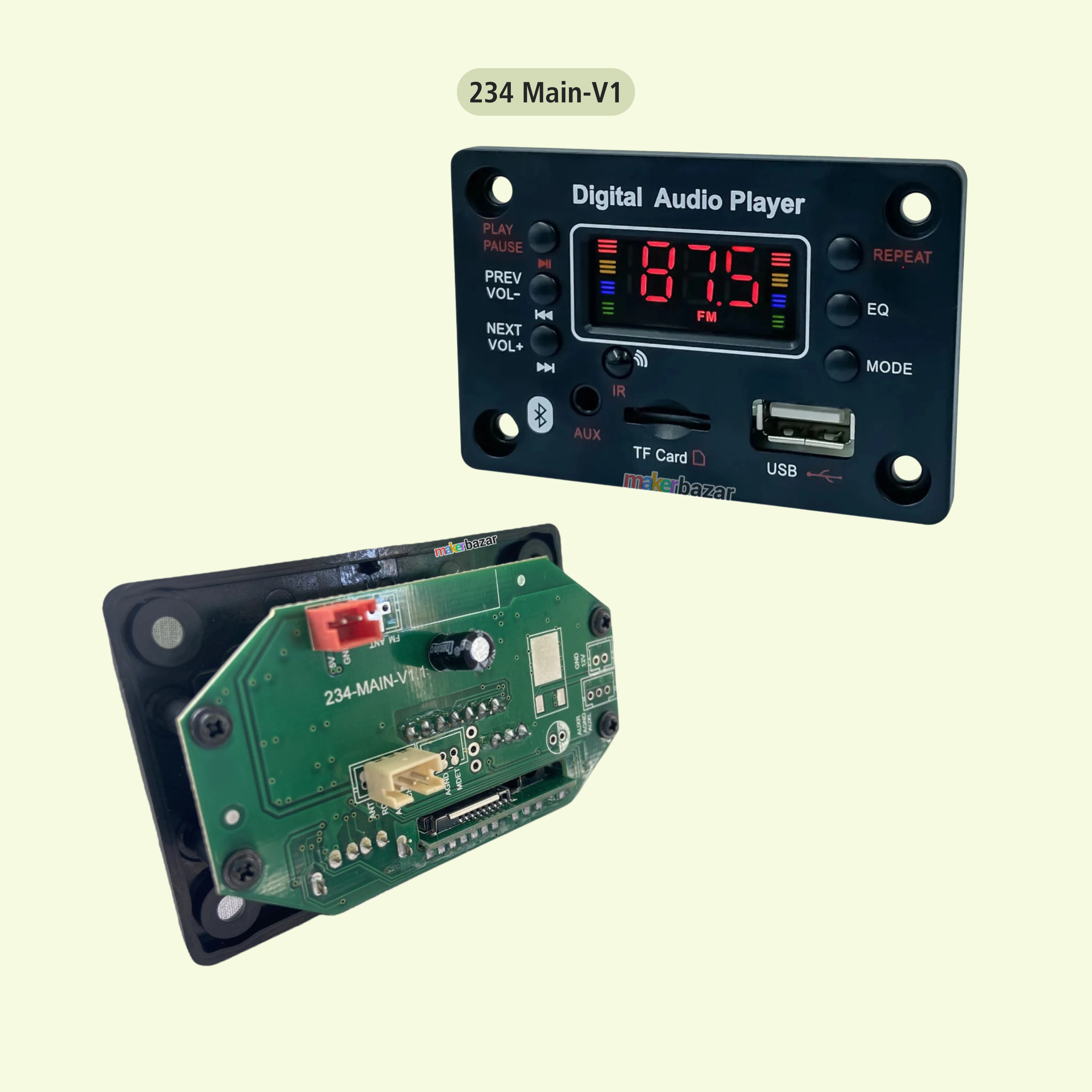 Bluetooth Audio Music Player Module with Frame & Display