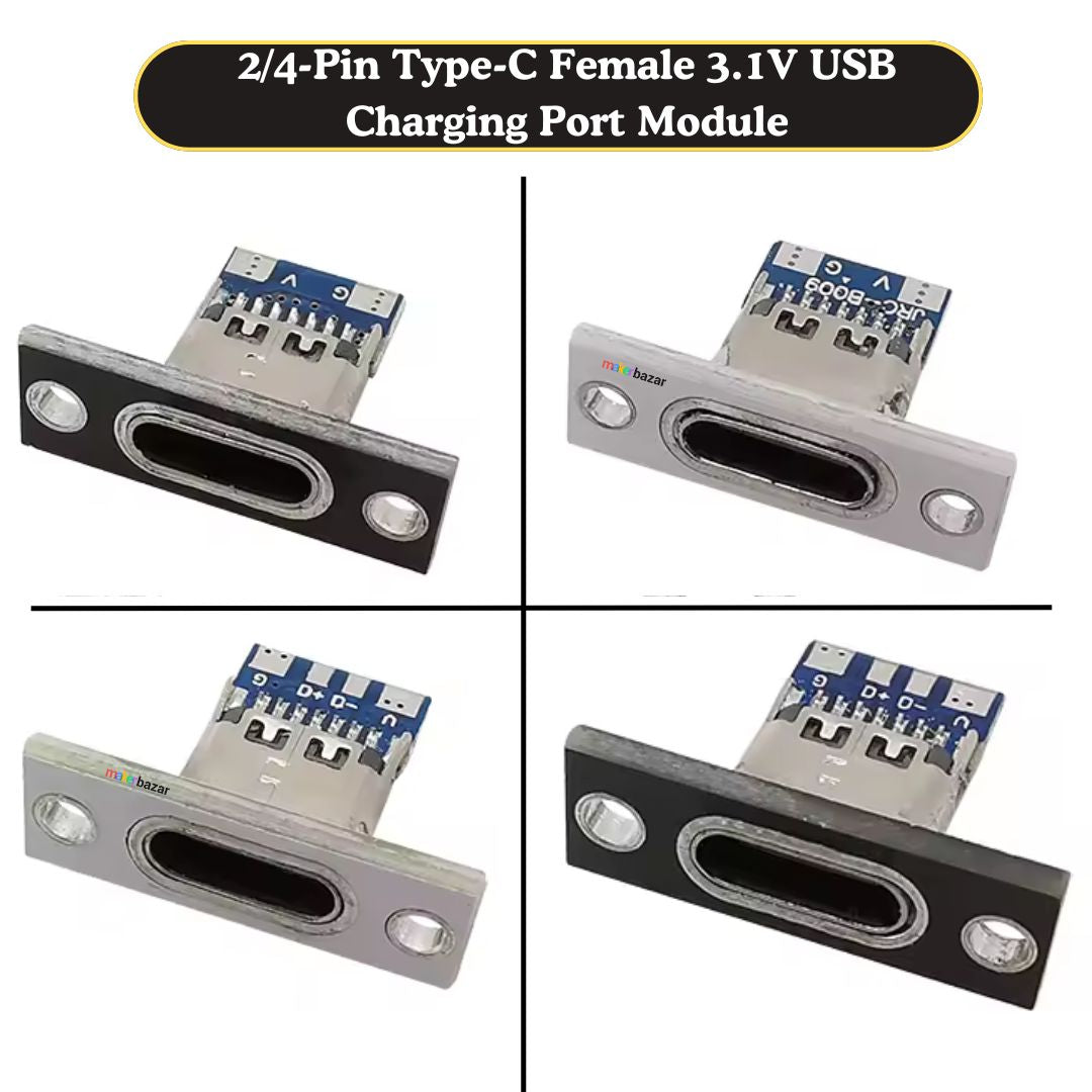 USB Type-C Female USB Charging Port Module [Panel Mount]