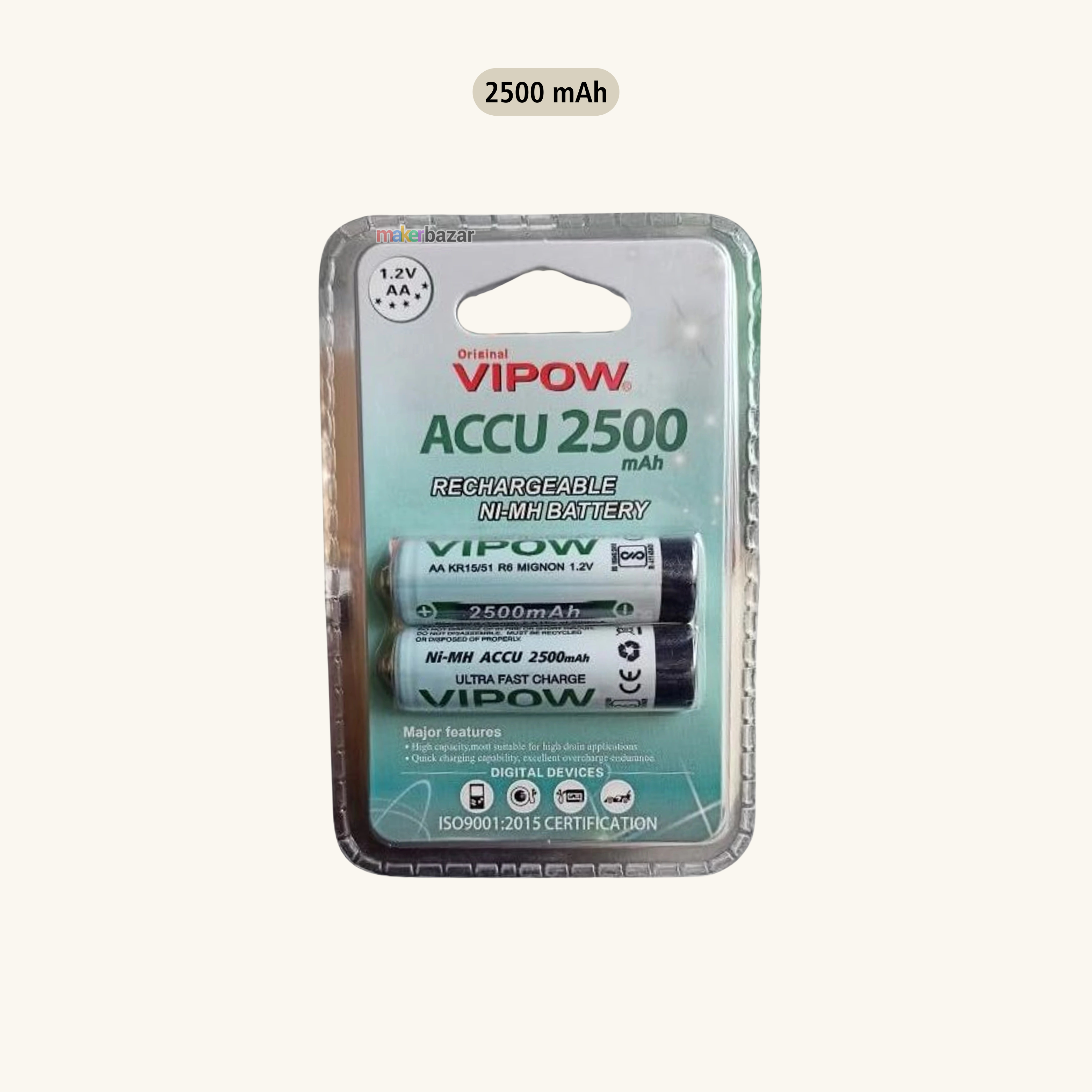 Vipow: 1.2V Ni-Cd Rechargeable Battery Cell
