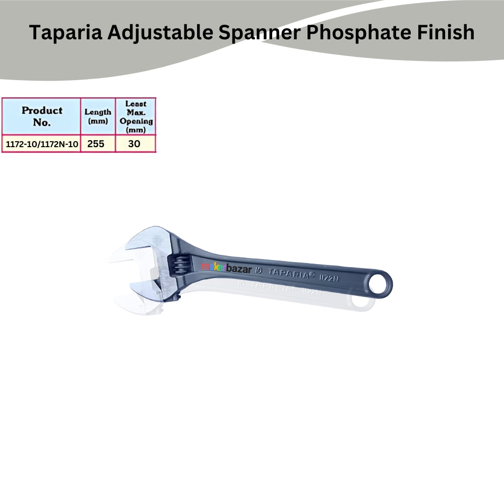 Taparia Adjustable Spanner Set Phosphate Finish (Printed Bag)