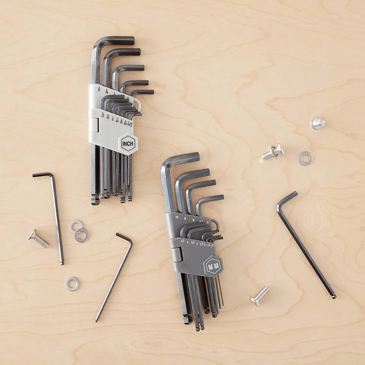 26pcs Hex Allen Key Wrench Set - Inch/MM With Ball End