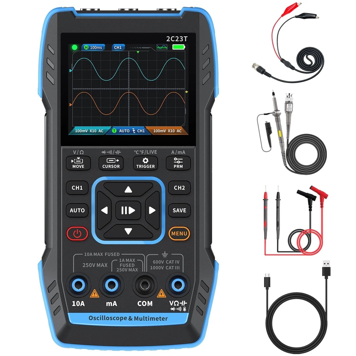 FNIRSI 2C23T- 3in1 Handheld Digital Oscilloscope 10Mhz Bandwidth With 2 Channels