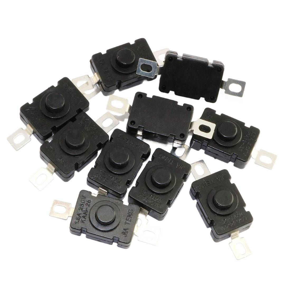 KAN-28 18x12mm Self-Lock Tactile Push Button On-Off Switch for Flashlight Torch