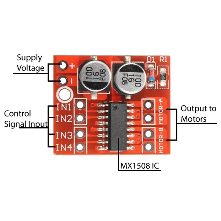 MX1508/MX1616 Dual H Bridge DC PWM Stepper Motor Driver