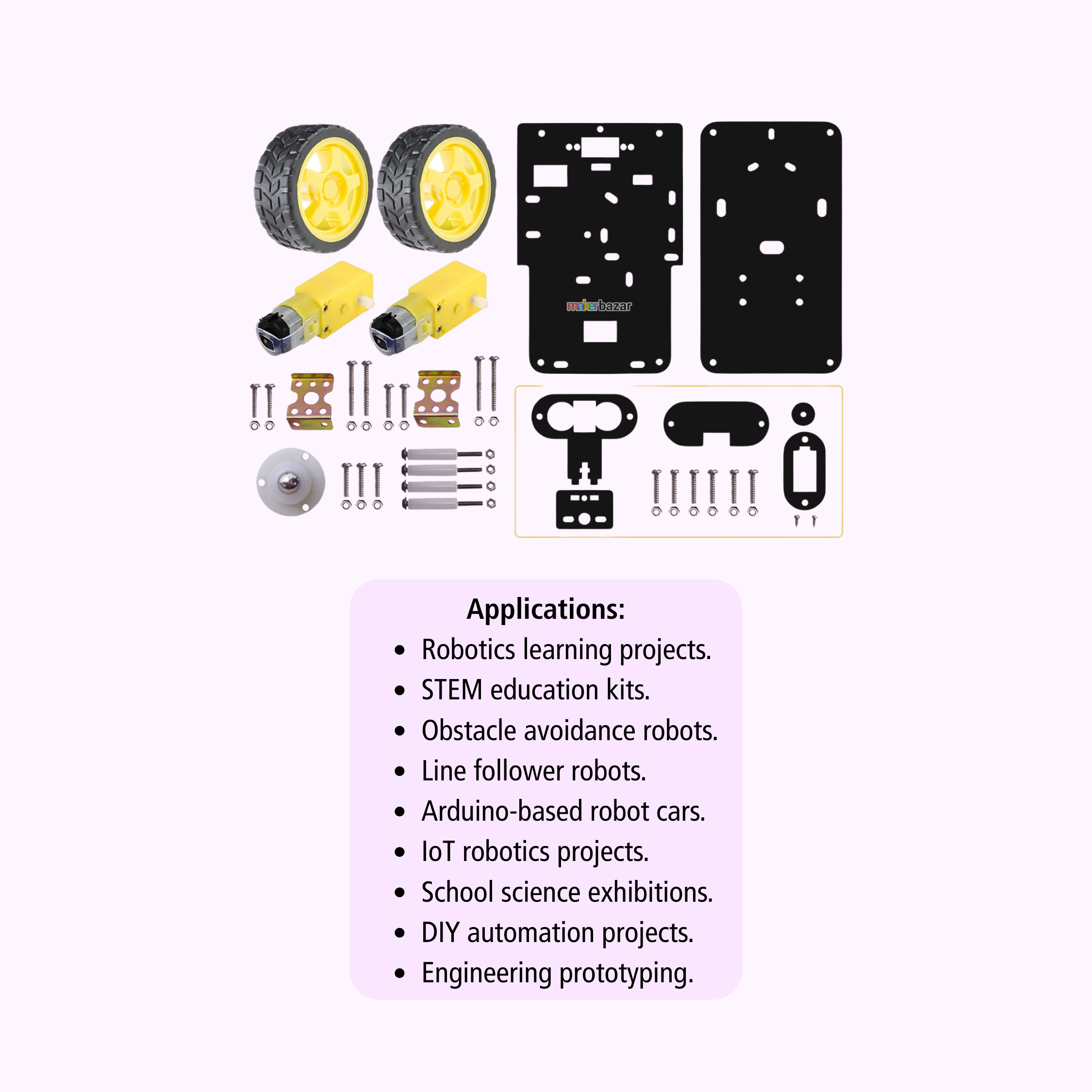 2WD Robotics Chassis Kit Double-Layer for DIY Robot Projects