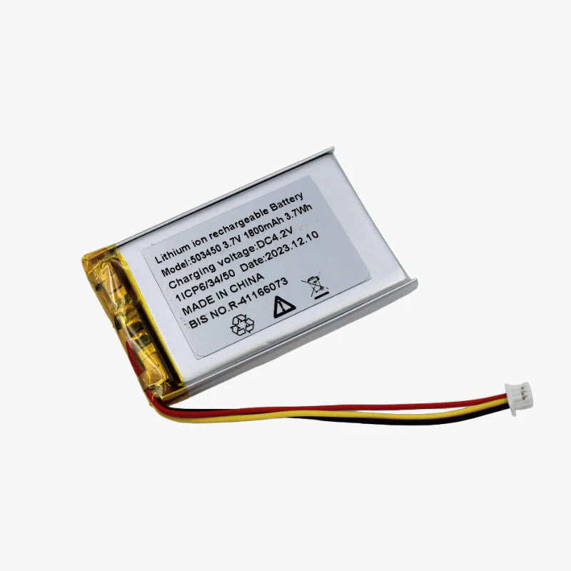 Generic: 3.7V 1800mAh Lipo Battery - Lithium Polymer Single Cell